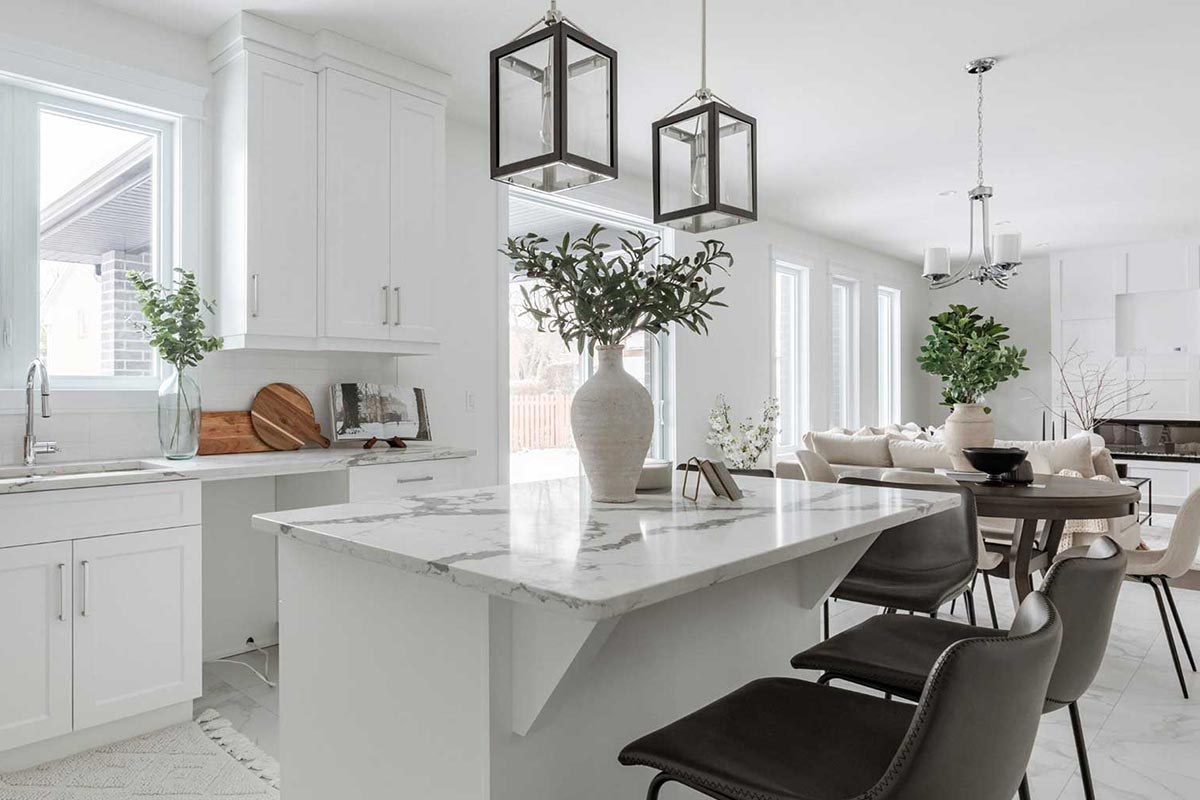 Beautiful living room and kitchen